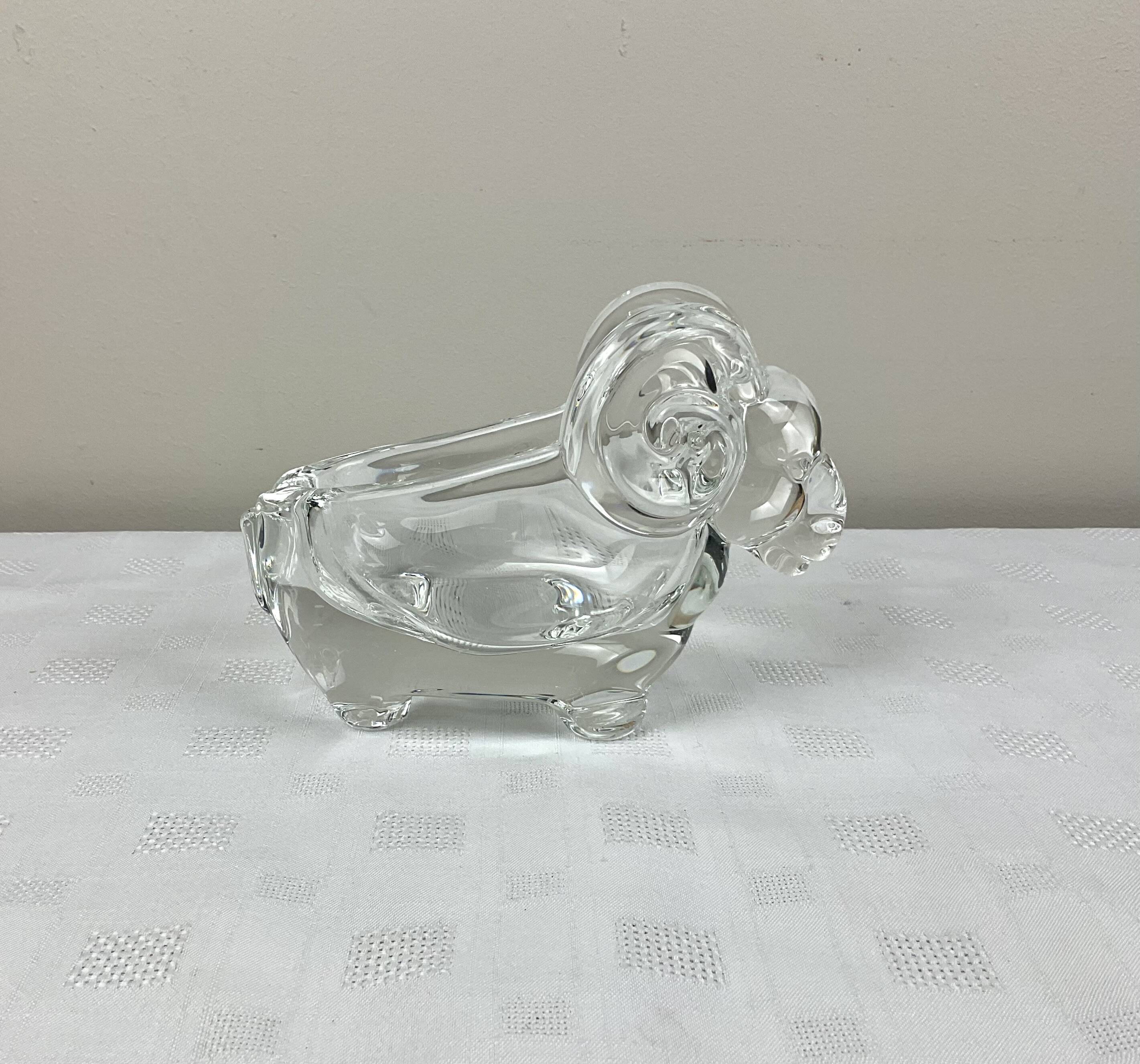Solid crystal ram ashtray