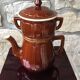 Cafetiere en porcelaine marron vintage