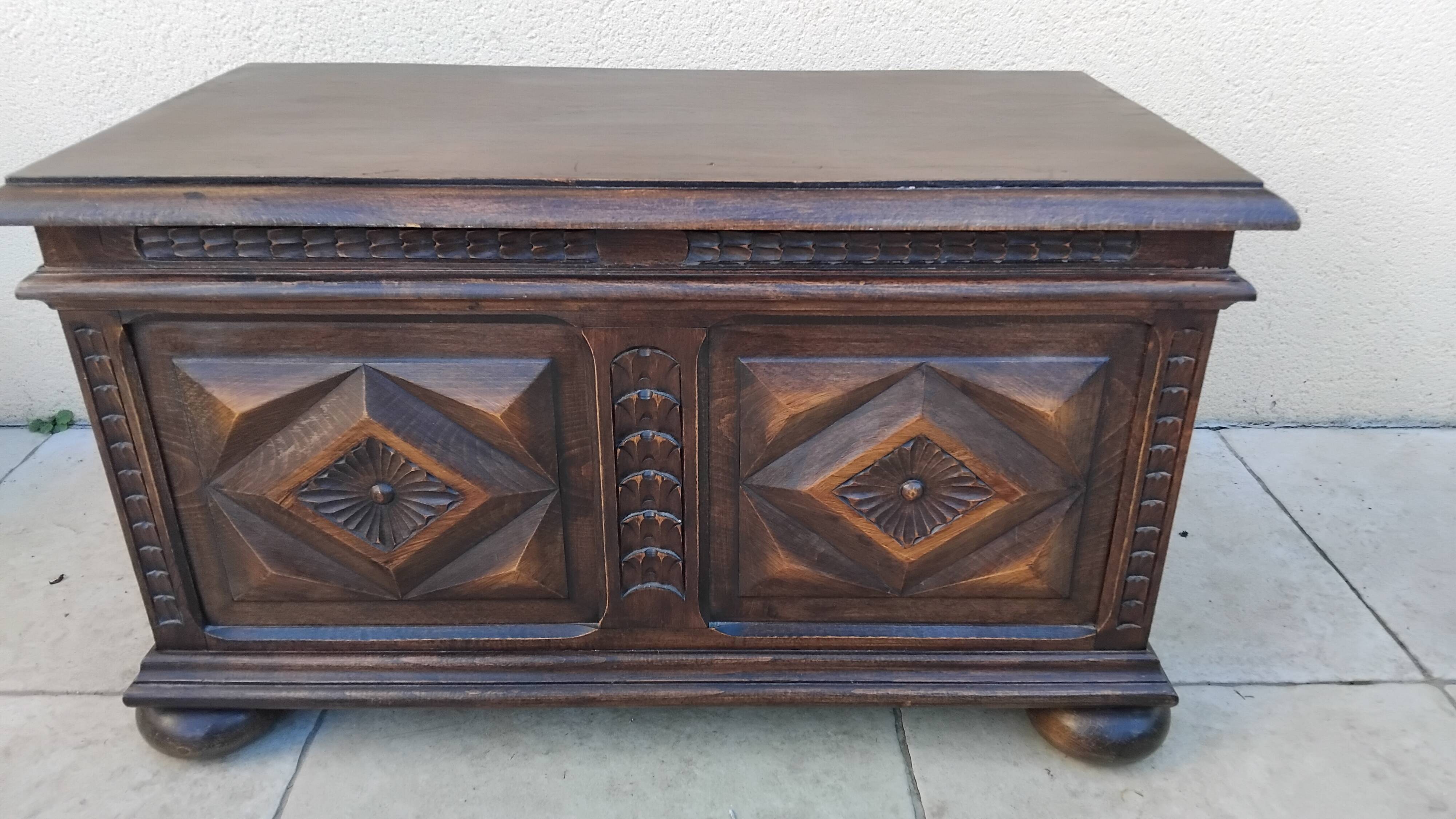 Old vintage wooden chest old toy