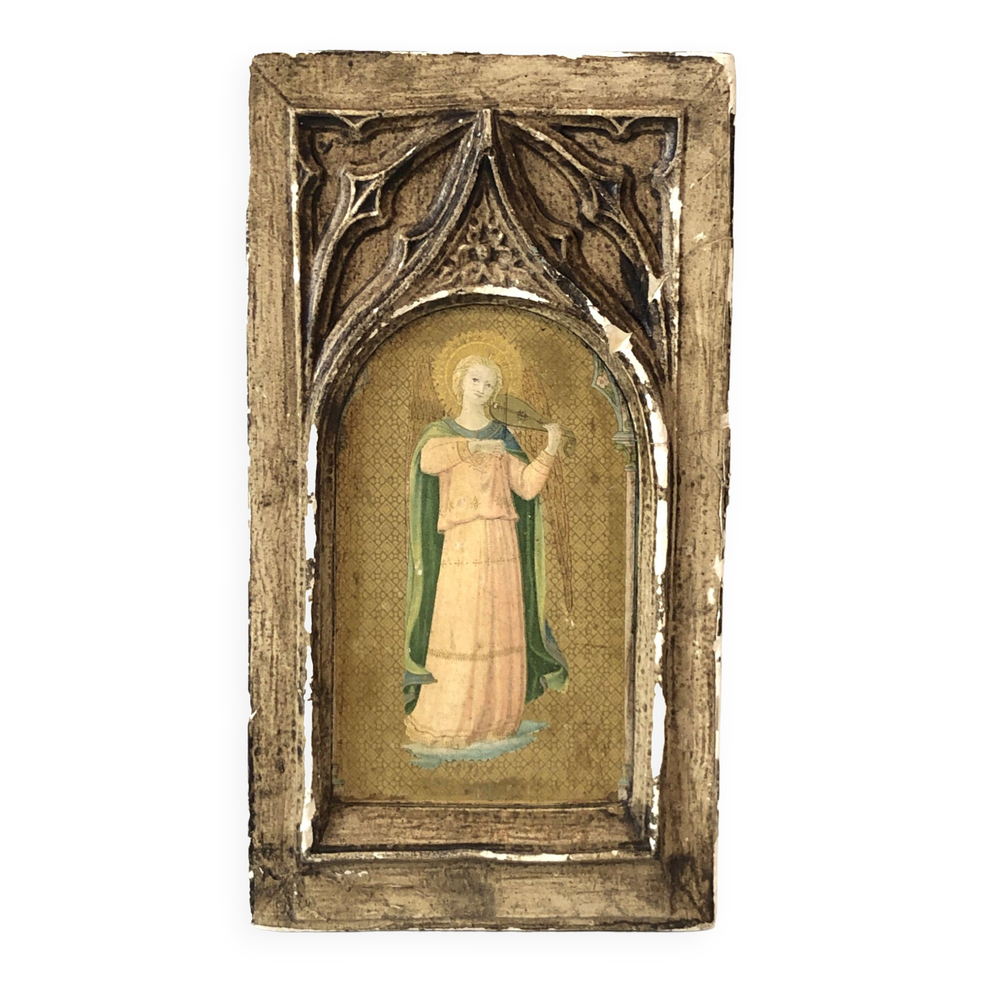 Italian icon gilded wood carved