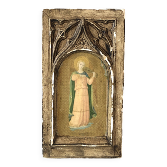 Italian icon gilded wood carved