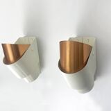 Pair of V-317 wall lights Hans-Agne Jakobsson AB Markaryd, Sweden, copper, 1960s