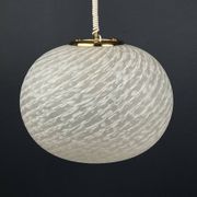 Large swirling Murano glass pendant lamp from Vetri Murano, Italy, 1970s.