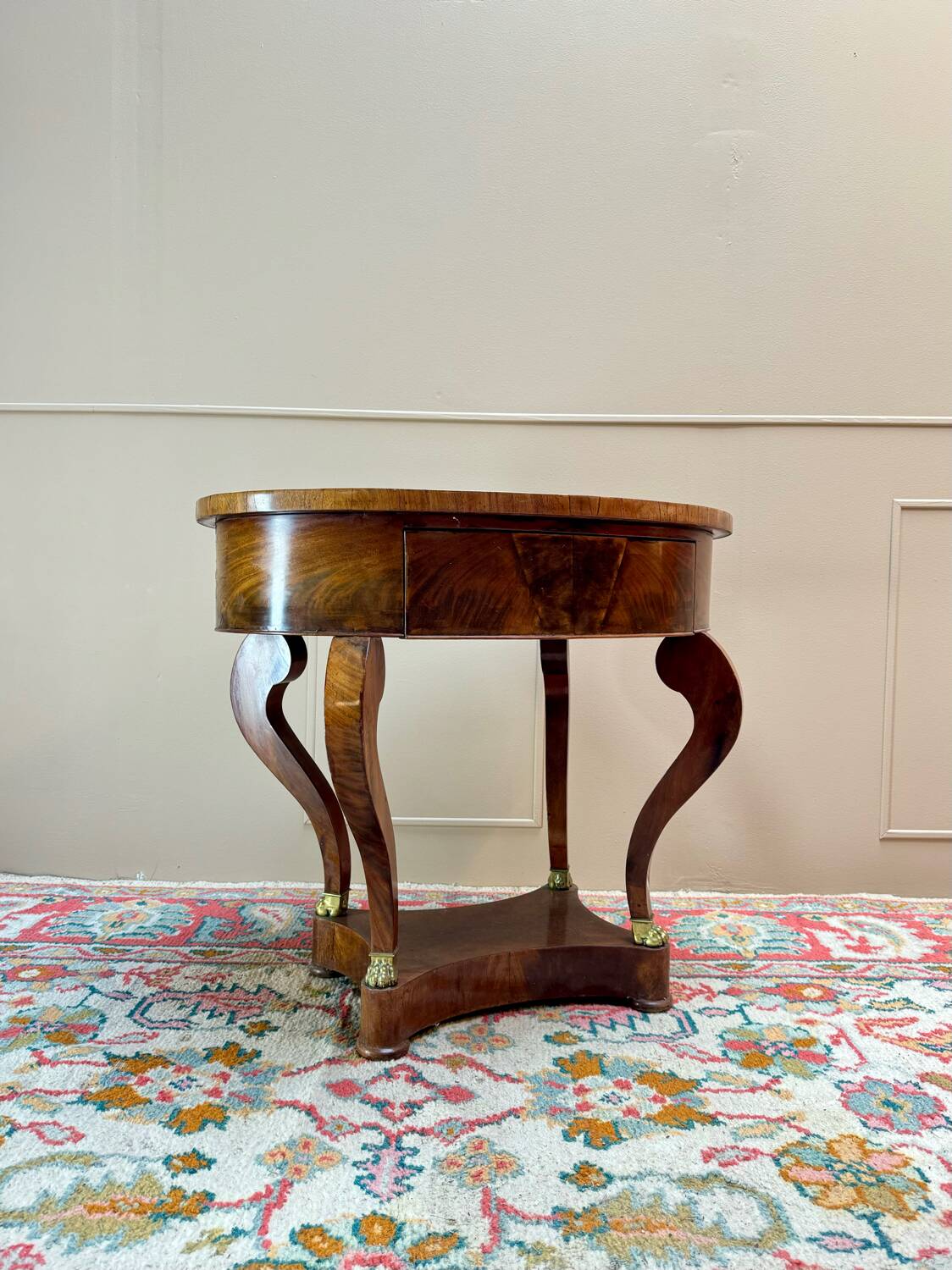 Gueridon, Mahogany Coffee Table from the Empire Period, 19th Century