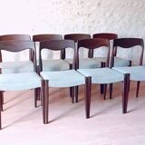 8 chaises scandinaves en teck, années 1960