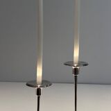 Silver-plated metal candle holder