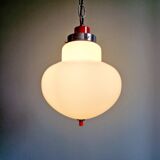 Space Age pendant light in white opaline, Massive, 1970