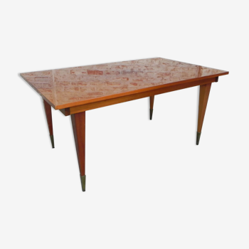 Table à manger en acajou vintage 95 x 160 cm