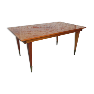 Table à manger en acajou vintage 95 x 160 cm