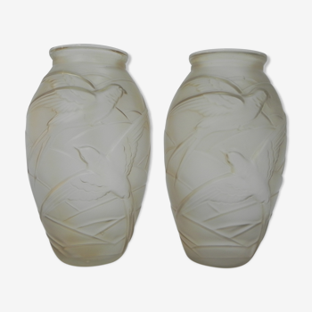 Set of 2 Art Deco vases Souchon Neuvesel, model Cherbourg