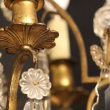 19th Century Crystal and Bronze Chandelier with Tassels