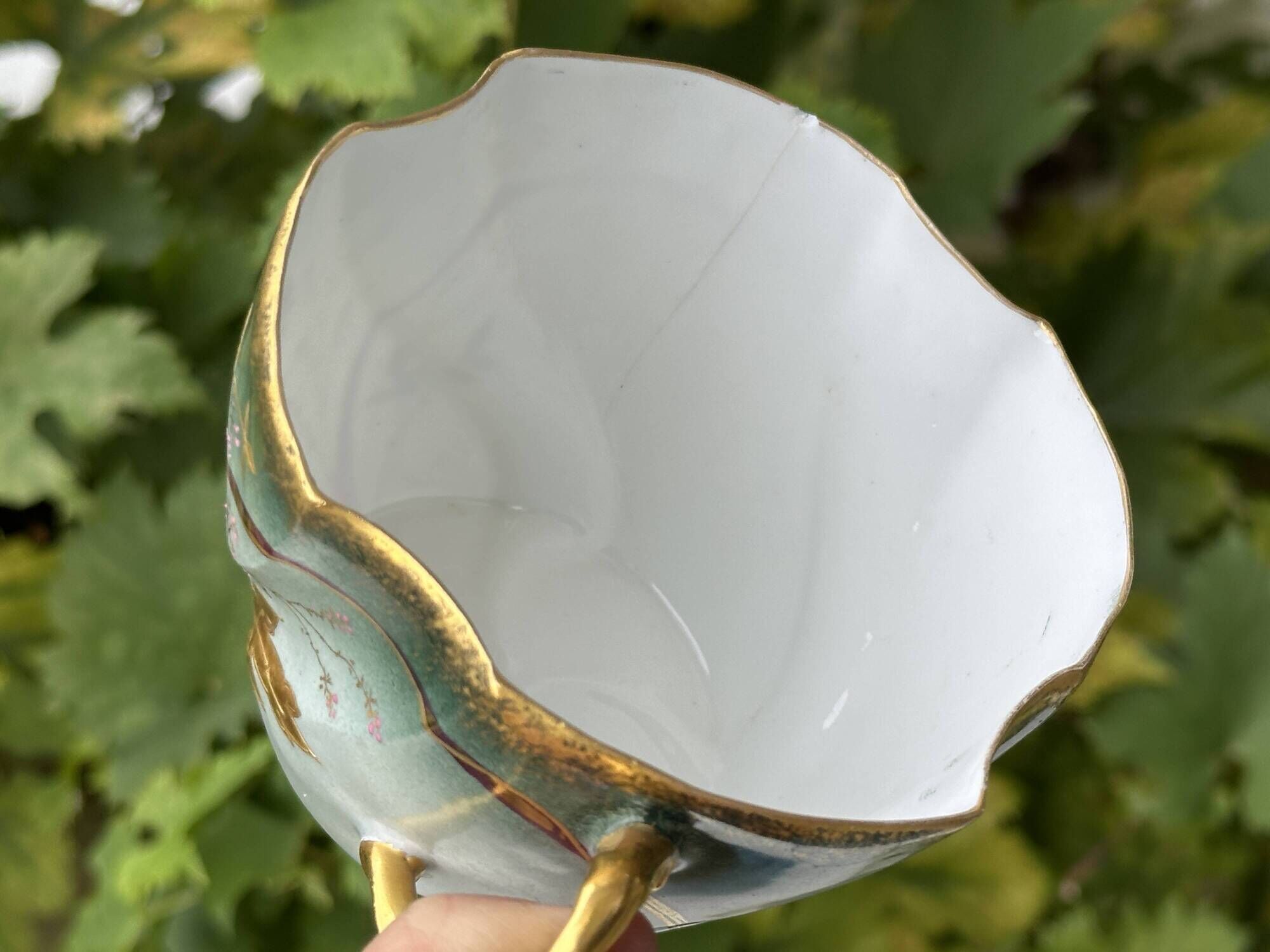 Collectible cup / saucer in egg shell porcelain - Art Nouveau