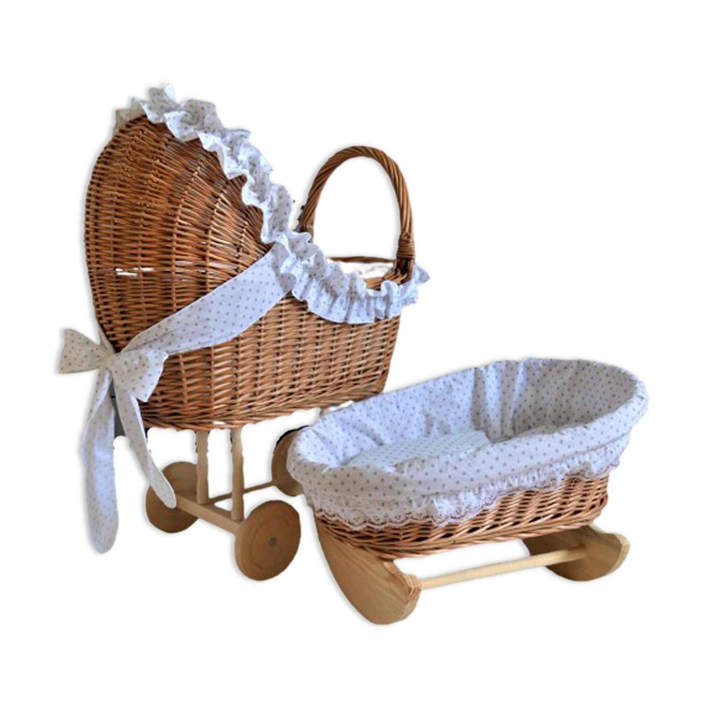 Wicker stroller and cradle