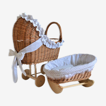 Wicker stroller and cradle