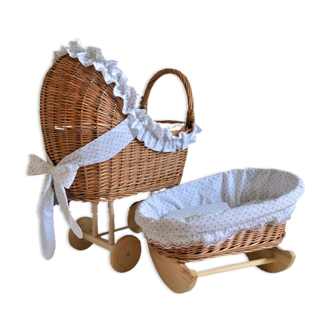 Wicker stroller and cradle