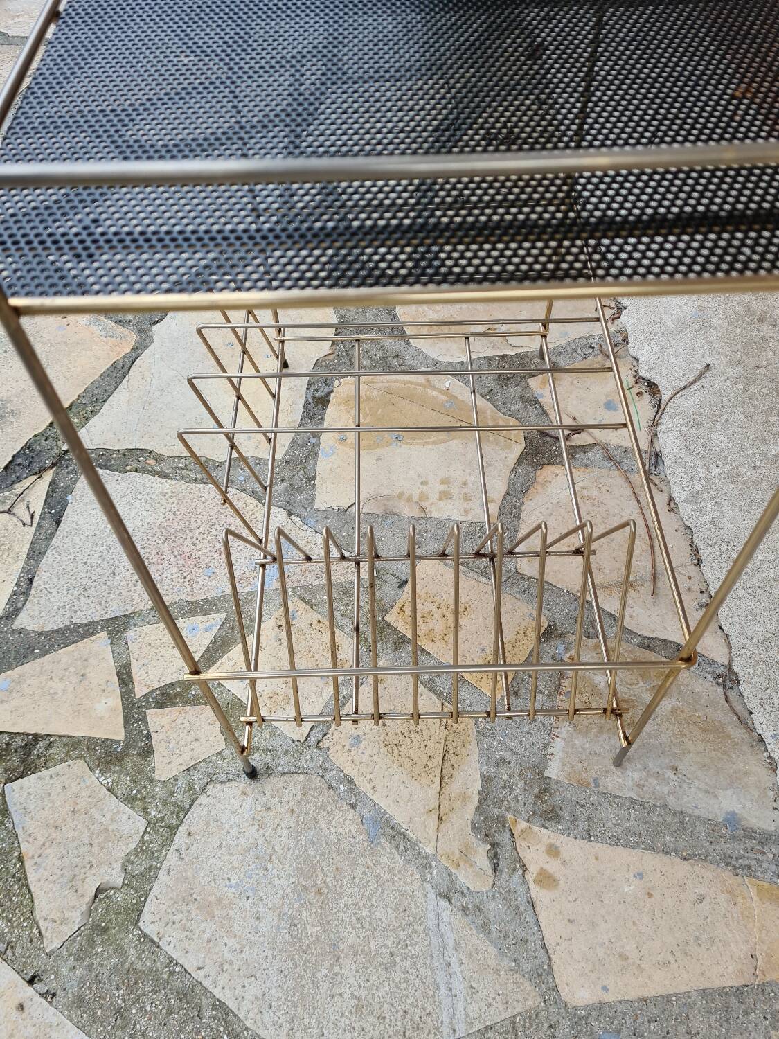 Vintage vinyl side table