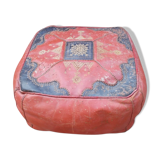 Red and black moroccan pouf