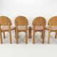 Set of 4 oak wood dining chairs, 1980s