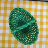 Green ceramic basket basketry Vallauris style Empty-pocket
