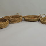 Set Basket natural fiber and raffia / vintage / africa