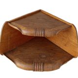 Art Deco oak corner shelf
