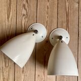 Pair wall lamps enamel
