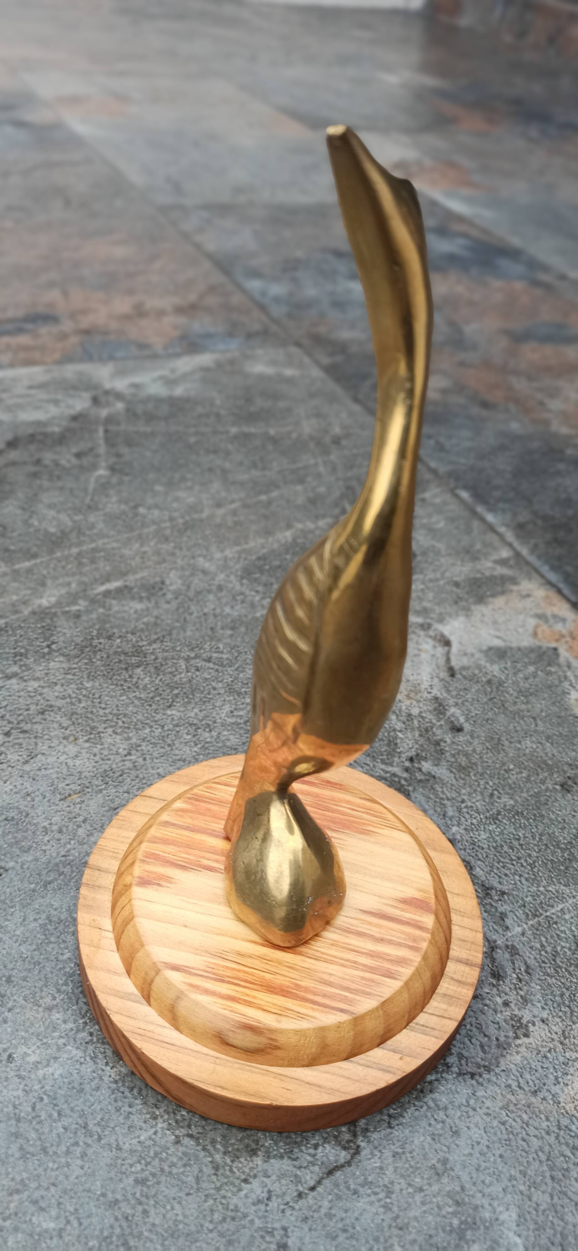 Cormoran vintage en laiton sur socle