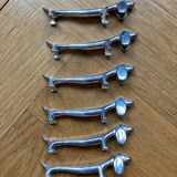 Silver metal dog knife holder