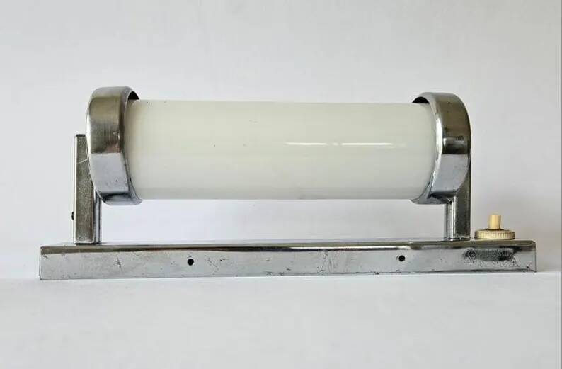Rare Chrome design Bauhaus, Art Deco, Functionalism Wall Lamp, 1930s