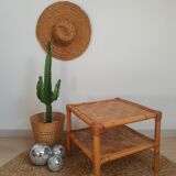 Square bamboo coffee table 70s - vintage