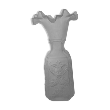 Moulded and frosted glass vase with Art Nouveau chimera decoration.