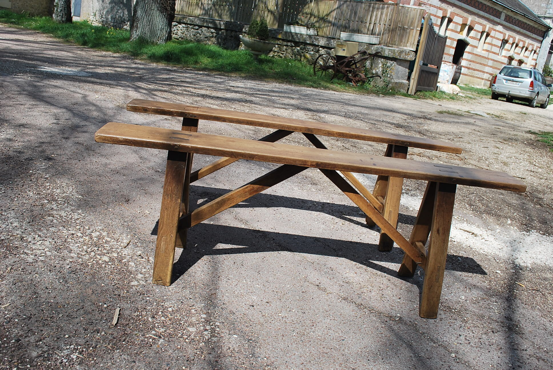 Pair of vintage bench