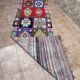 Vintage Boucherouite hallway rug: handwoven Berber rug.