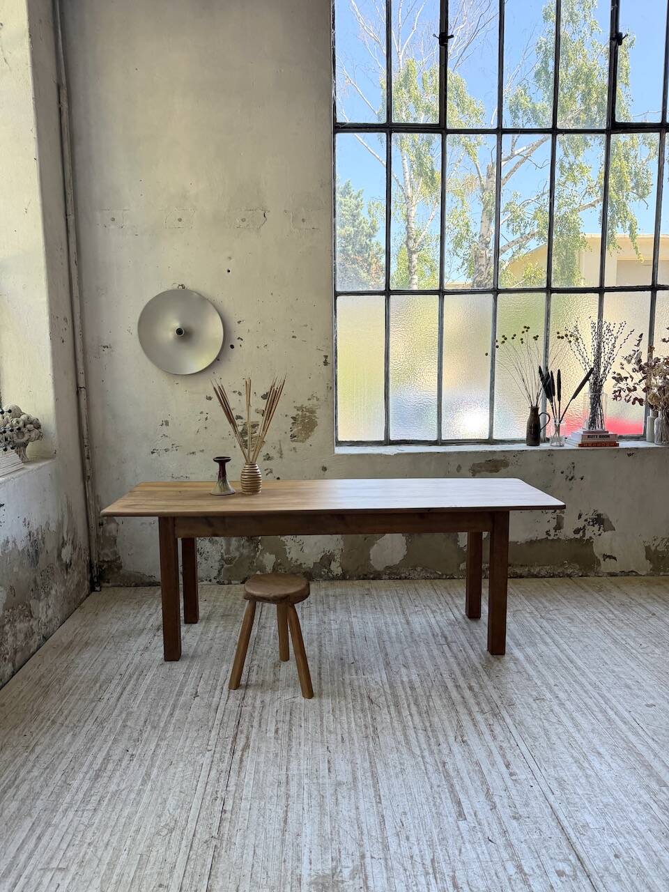 Walnut farmhouse table 2.10m from the 50s