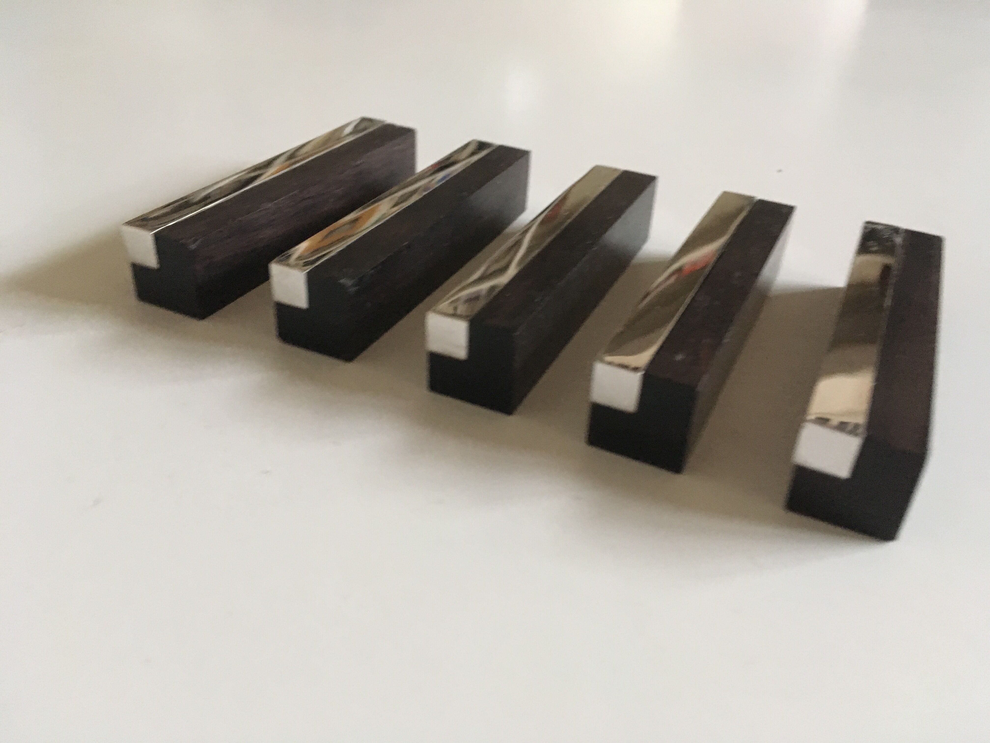 70s mozambique ebony and chrome steel door set