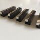 70s mozambique ebony and chrome steel door set