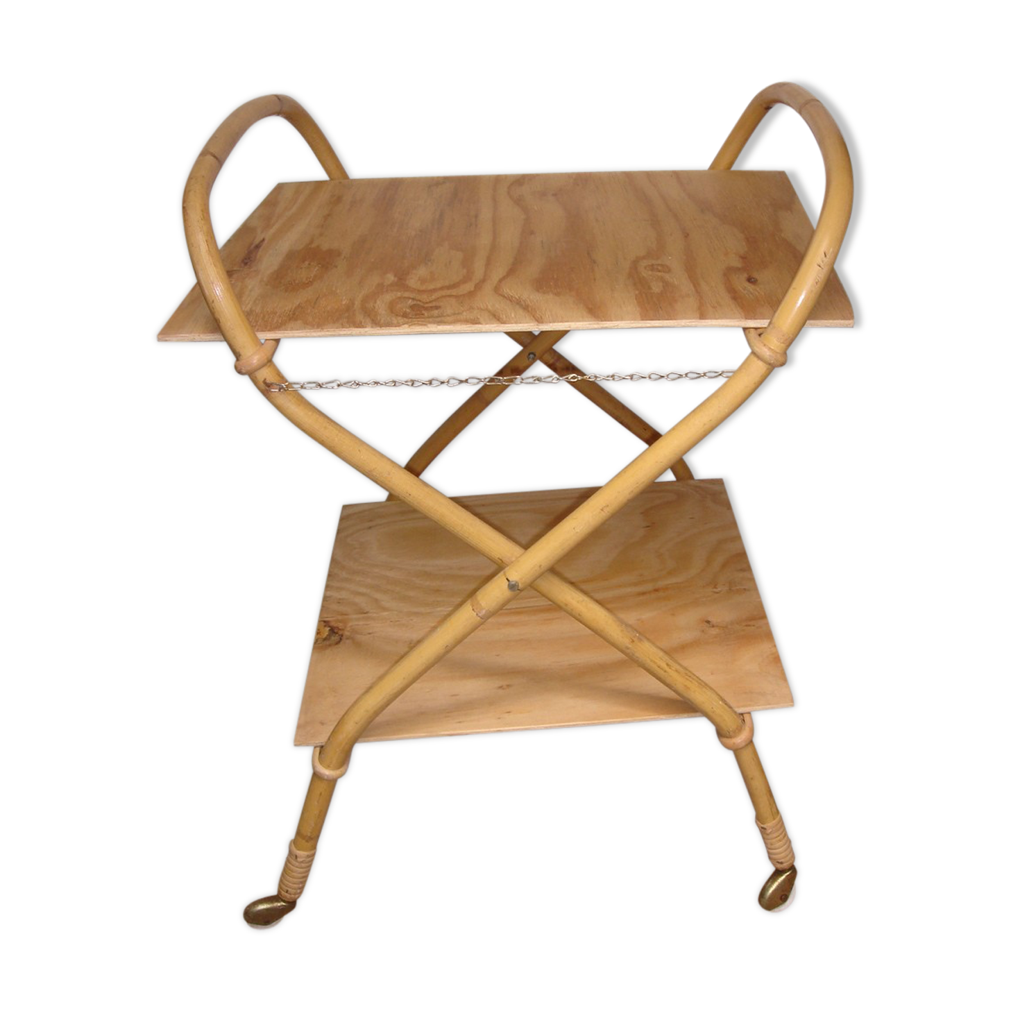 Rattan rolling table, 1970