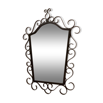 Wrought iron brutalist mirror, 70x53 cm