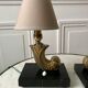 Pair of bronze and marble lamp art deco 30s