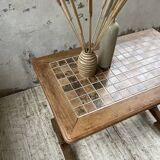 Walnut and tile bistro table 1890