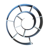 Wall wood metal spiral shape snail