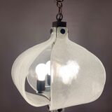 1960s Kaiser Murano Glass and Chrome Ceiling Light