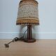 Wooden table lamp with wool lampshade
