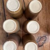 6 Digoin stoneware cups
