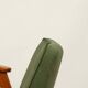 Fauteuil vintage moderne chêne clair vert royal 1962 design par Chierowski