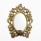 Miroir bougeoir en laiton
