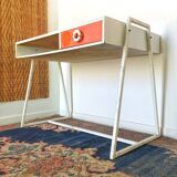 Vintage desk and chair in orange formica