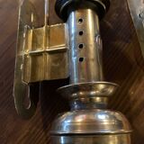 Pair of brass railway wall sconces, DLC Wagon Lit lamps
