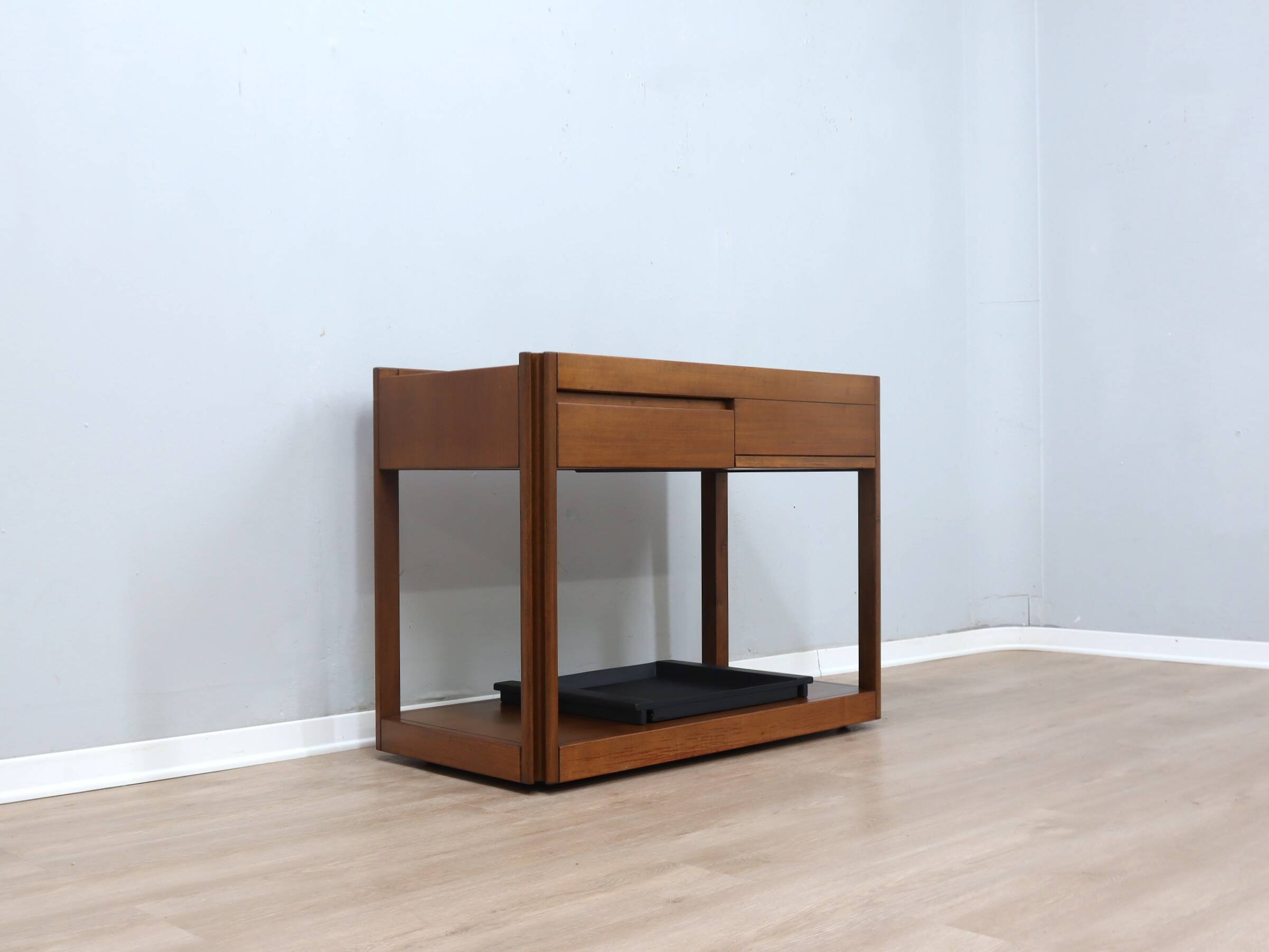 Angelo Mangiarotti for Molteni 4D Series solid wood Bar Cart 1970s