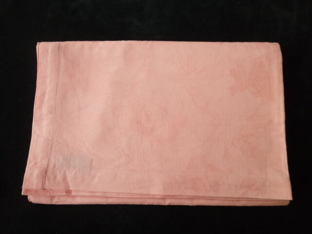 Tangerine-colored damask cotton tablecloth 1.65 x 1.65 m